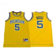 Camiseta NCAA Michigan State Spartans Jalen Rose #5 Retro Amarillo